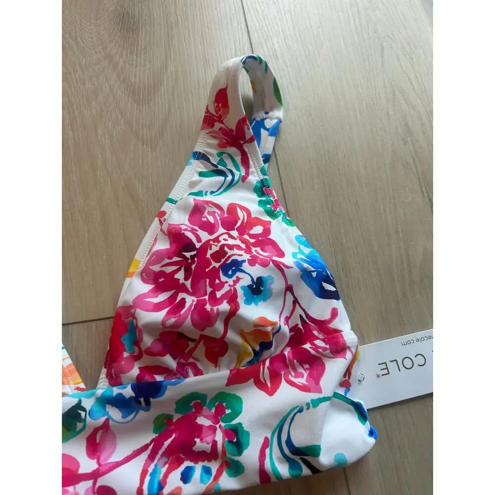 Anne Cole Women's Watercolor Paisley Shirred Bikini Top NWT Size Small